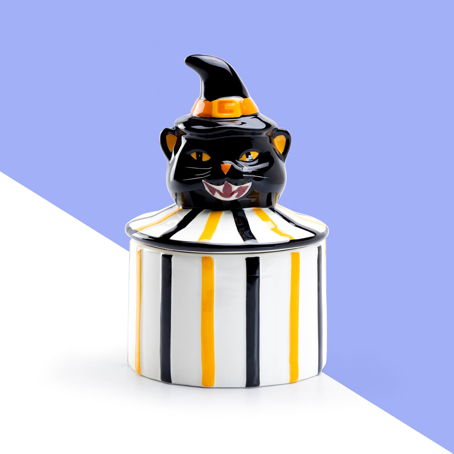 Potter's Studio Halloween Black Cat Carousel Canister
