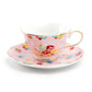 Grace Teaware Pink Shabby Rose Fine Porcelain Tea Cup and Saucer