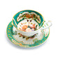 Stechcol Gracie Bone China Royal Emerald Gold Bone China Tea Cup and Saucer Set