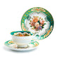 Gracie Bone China Royal Emerald Gold Bone China Tea Cup and Saucer Set