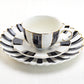 Grace Teaware Black and White Scallop Fine Porcelain Tea Cup Dessert Plate Set