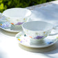 Stechcol Gracie Bone China Summer Meadow White Bone China Cup and Saucer Set of 2