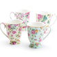 Grace Teaware Gracie China Assorted Rose Chintz Fine Porcelain Mug Set of 4