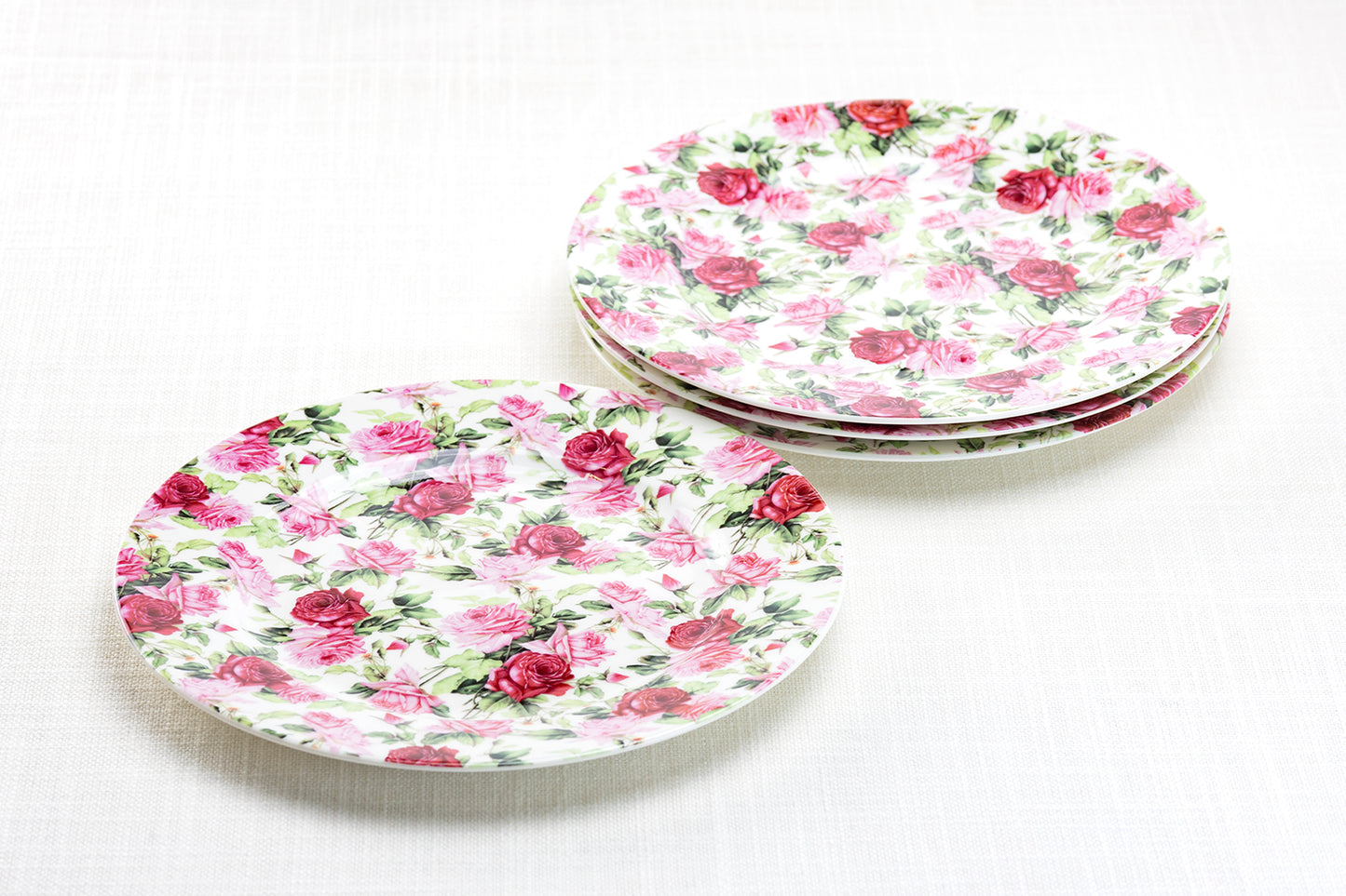 Grace Teaware 8" Summer Rose Chintz Dessert Salad Plate Set of 4