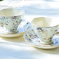 Grace Teaware Holiday Snowman Fine Porcelain Tea Cup and Saucer Set of 2