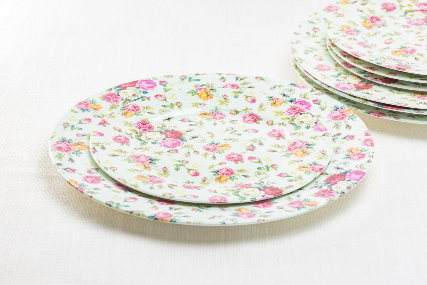 Blue Cottage Rose Chintz Fine Porcelain Dessert/Dinner Plate - New Edition