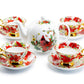 Stechcol Gracie Bone China Cardinal Poinsettia Gold 9-piece Tea Set