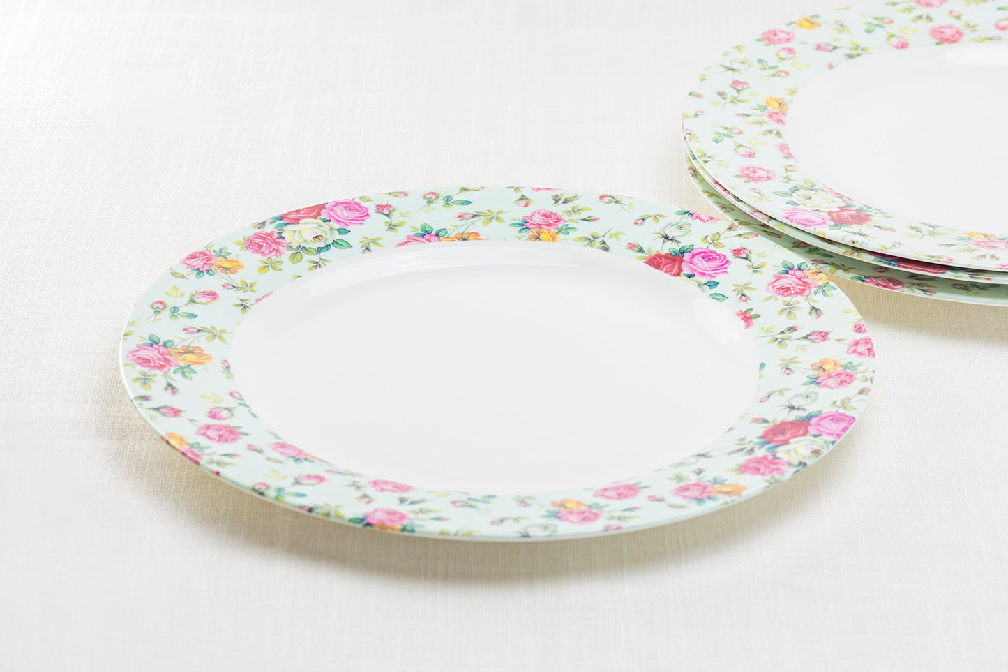Blue Cottage Rose Chintz Fine Porcelain Dessert/Dinner Plate - New Edition