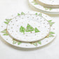 Grace Teaware 10.5" Christmas Trees Fine Porcelain Salad Dinner Plate Set