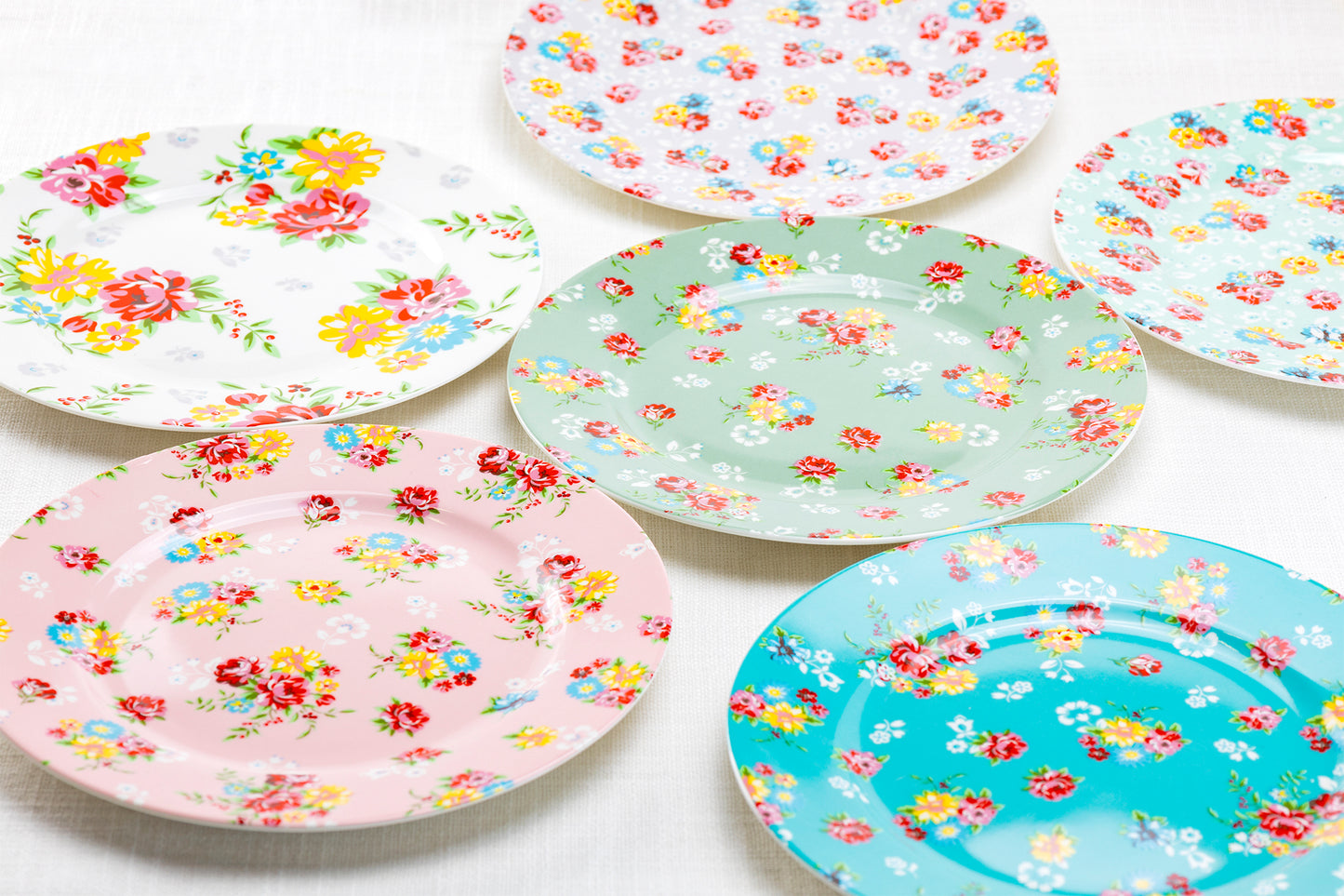 Grace Teaware 8" Assorted Shabby Rose Dessert Plates