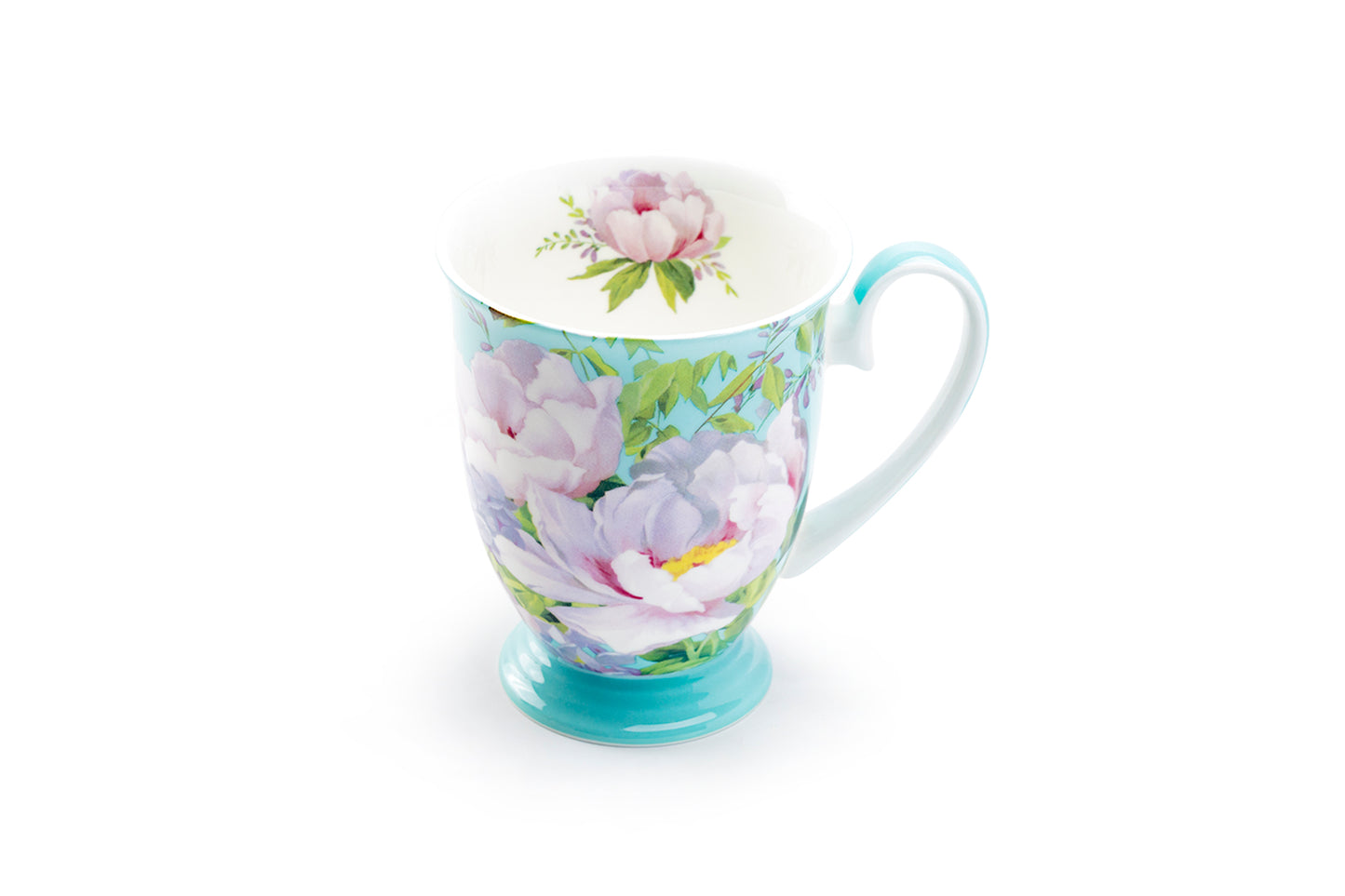 Stechcol Gracie Bone China Peony Bloom Blue Bone China Footed Mug