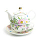 Grace Teaware Pink Hollyhock Fine Porcelain Tea For One