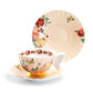Stechcol Gracie Bone China Rose Butterfly Tea Cup and Saucer Set