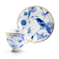 Grace Blue Spring Flowers with Hummingbird Fine Porcelain Tea Cup and Saucer