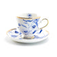 Grace Teaware Blue Flowers with Hummingbird Porcelain Tea Cup and Saucer Set