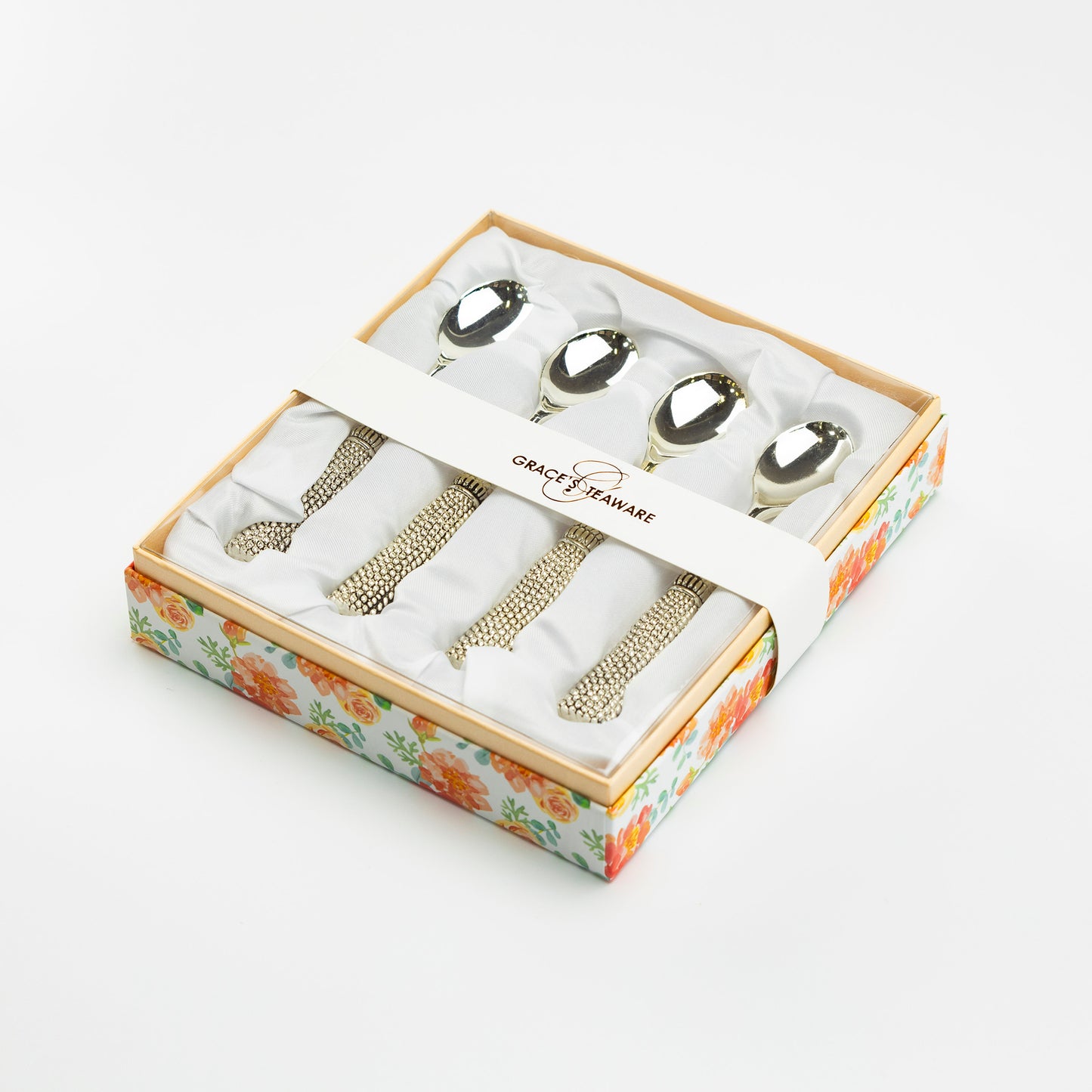 Silver Plated Demi Spoon Set of 4 with Tassel Handle Design