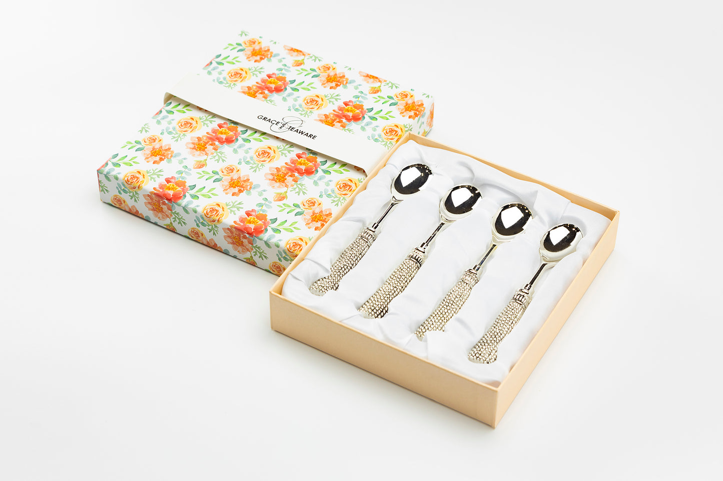 Silver Plated Demi Spoon Set of 4 with Tassel Handle Design