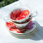 Red Rose Gold Dots Bone China Tea Cup and Saucer