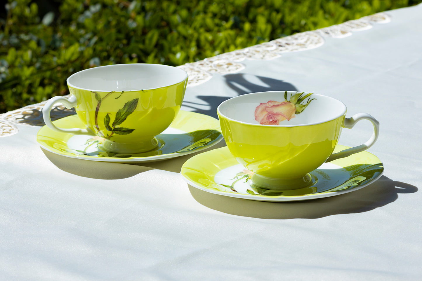 Pink Rose Bud Bone China Tea Cup and Saucer