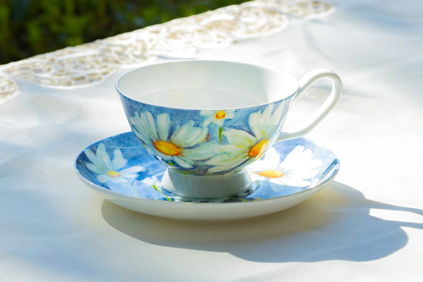 Daisy Bone China Tea Cup and Saucer
