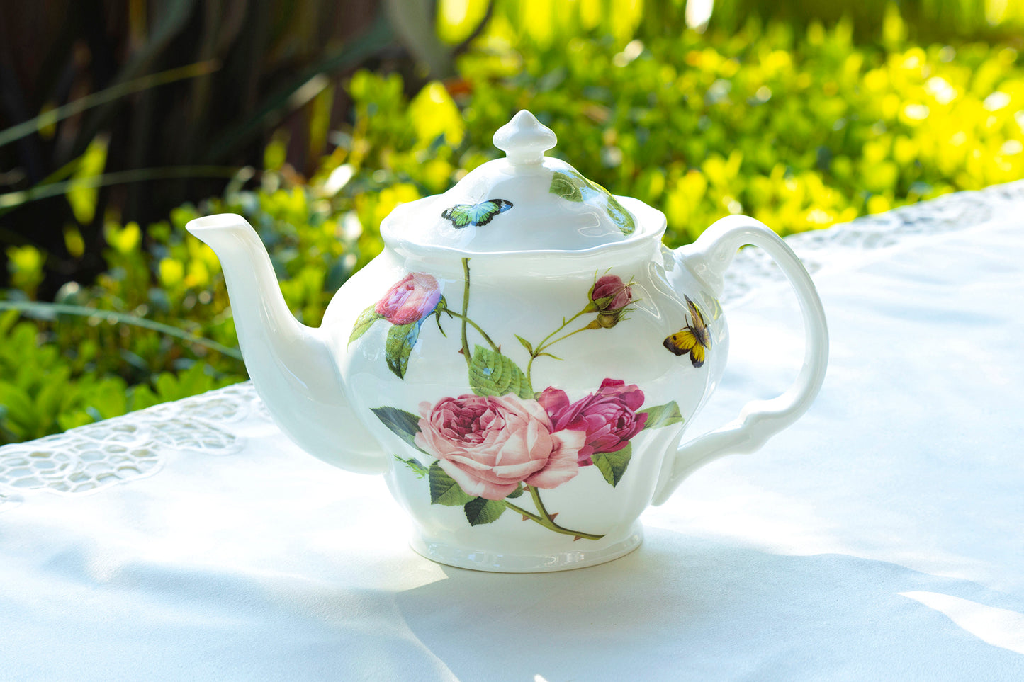 Gracie Bone China Kensington Pink Rose Bone China Teapot