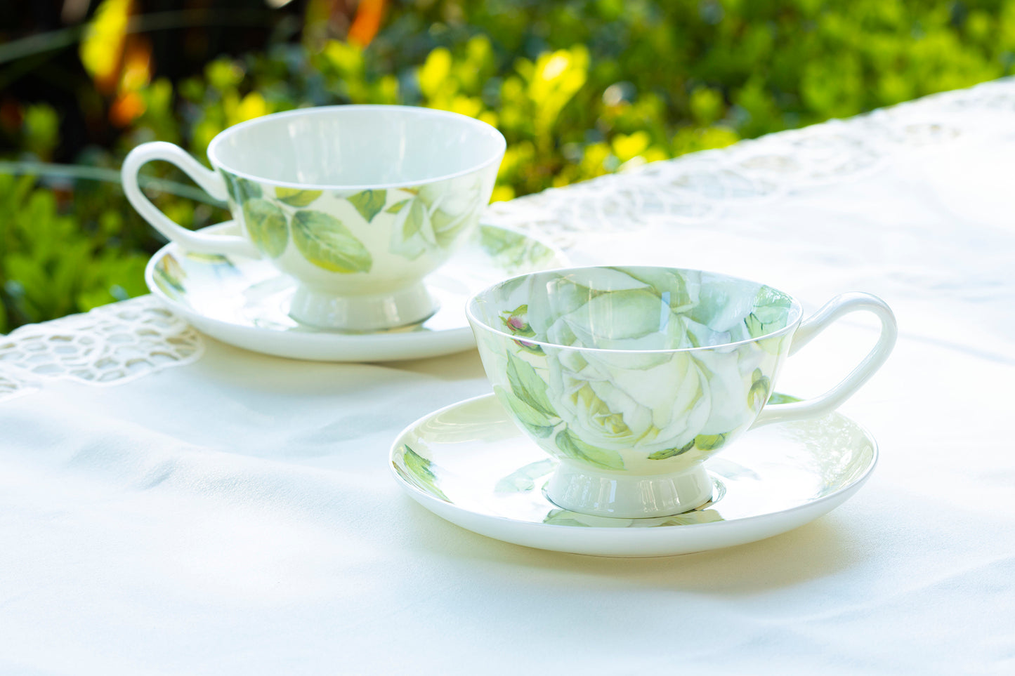 Iceberg Rose Bone China Tea Cup and Saucer