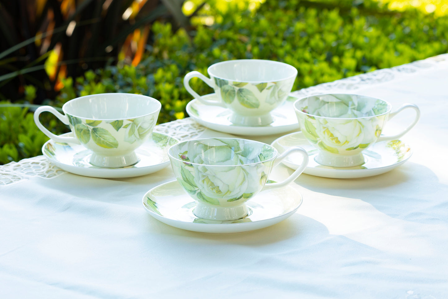 Iceberg Rose Bone China 11-Piece Tea Set