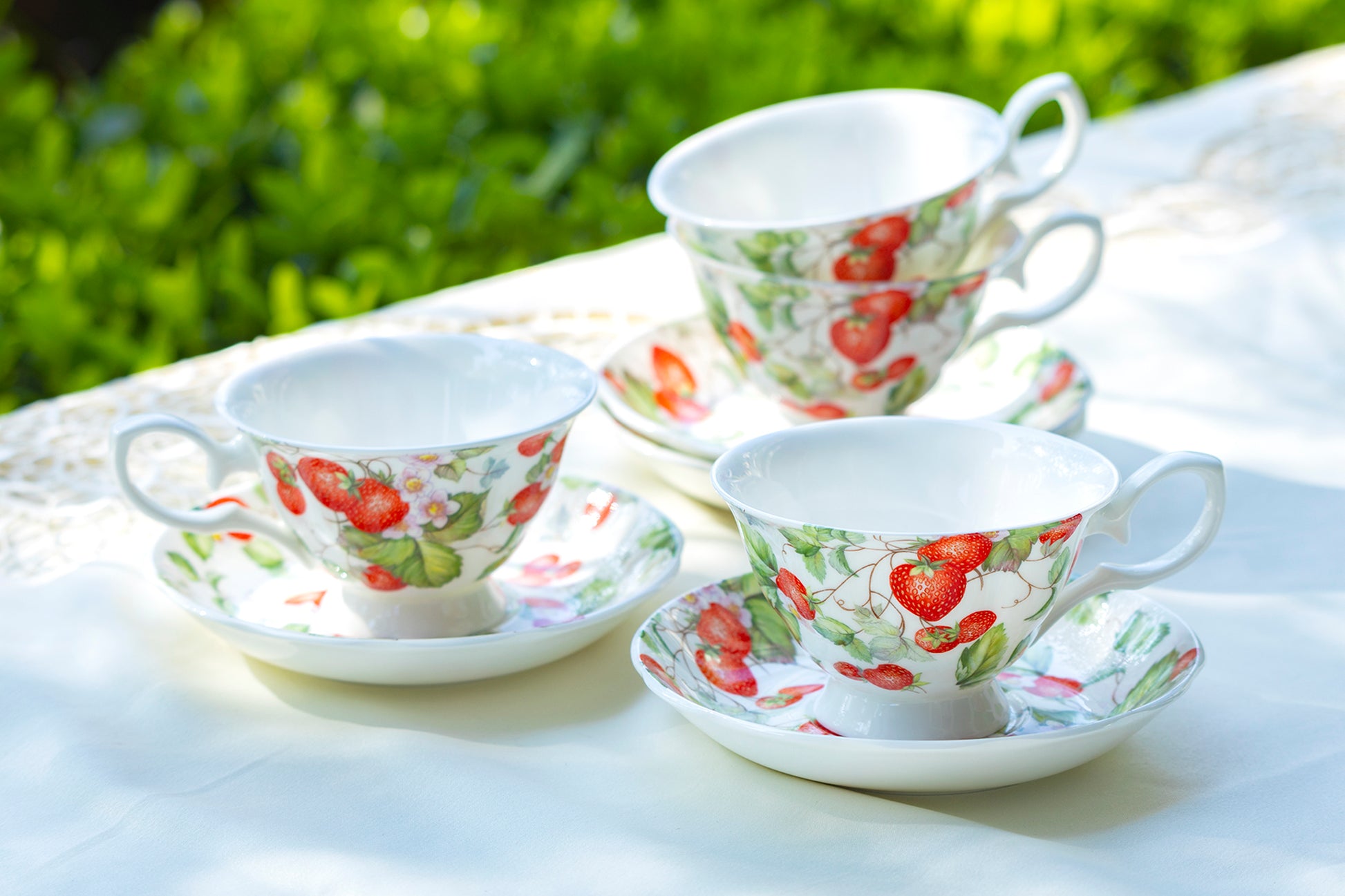 gracie bone china strawberry teacup