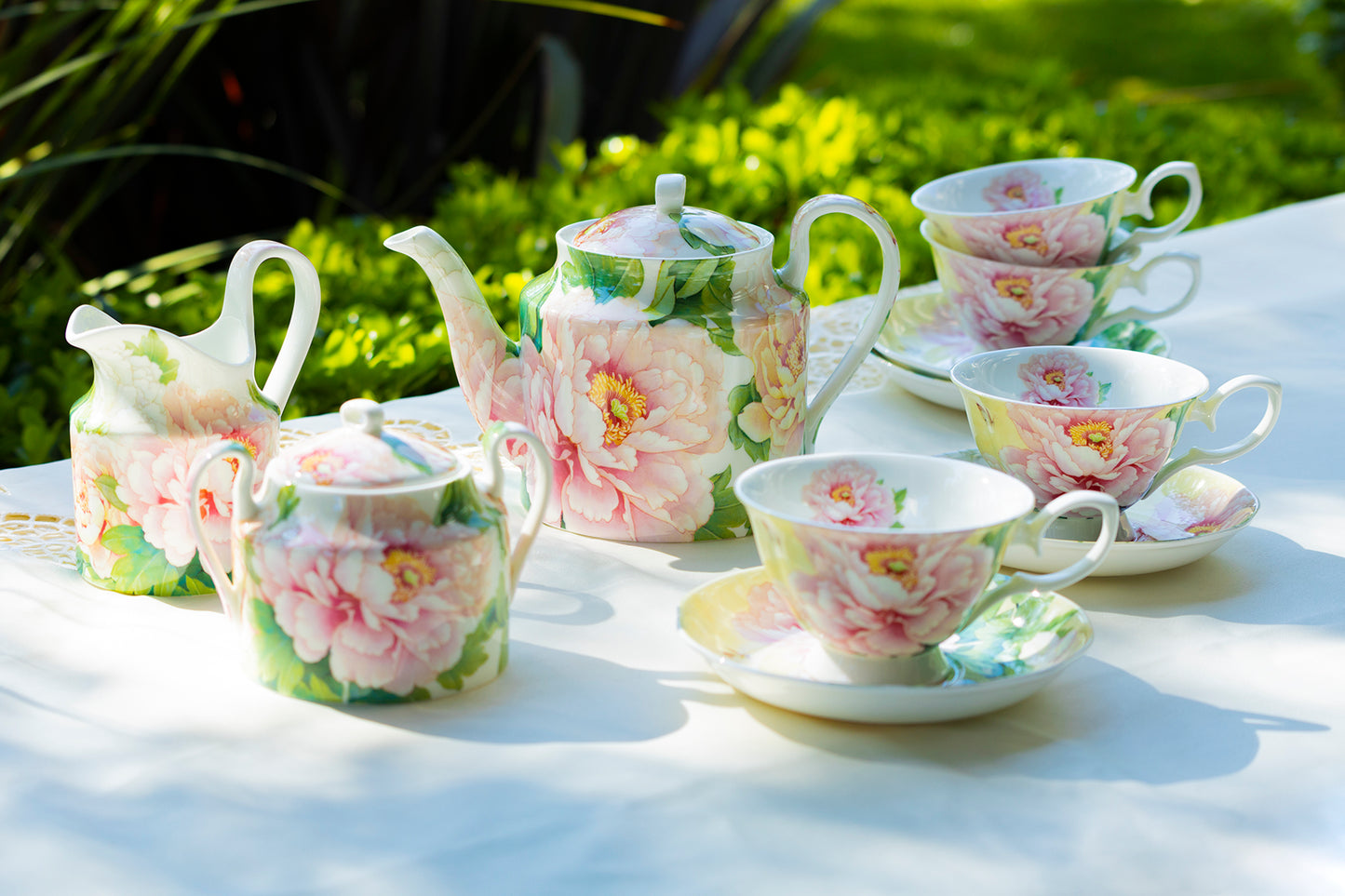 Empire Peony Bone China 11-Piece Tea Set