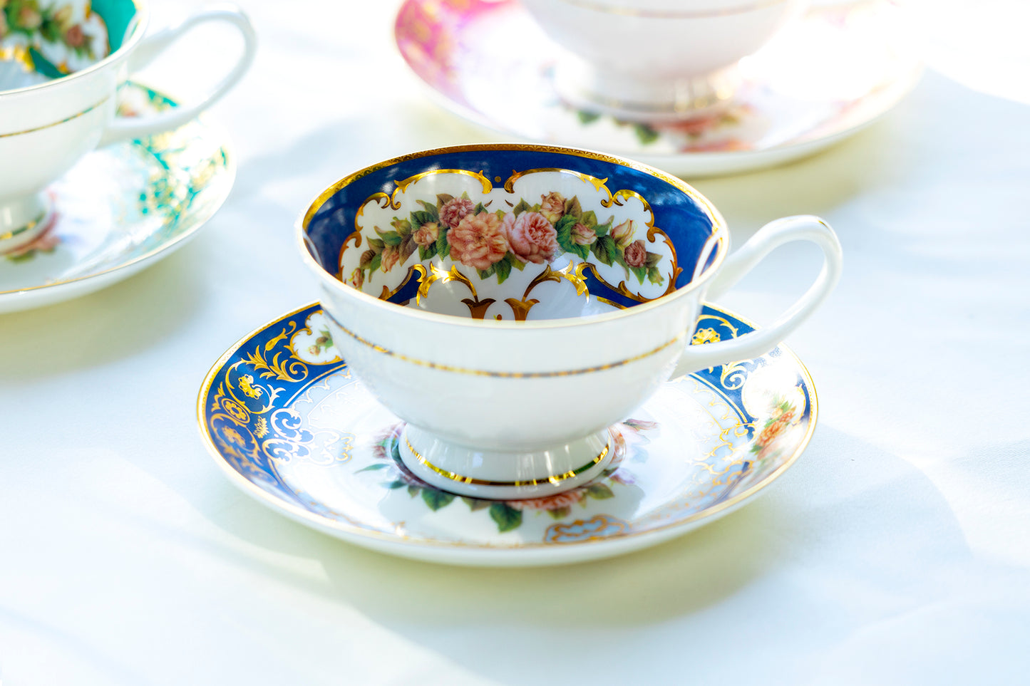 royal cobalt gold bone china tea cup