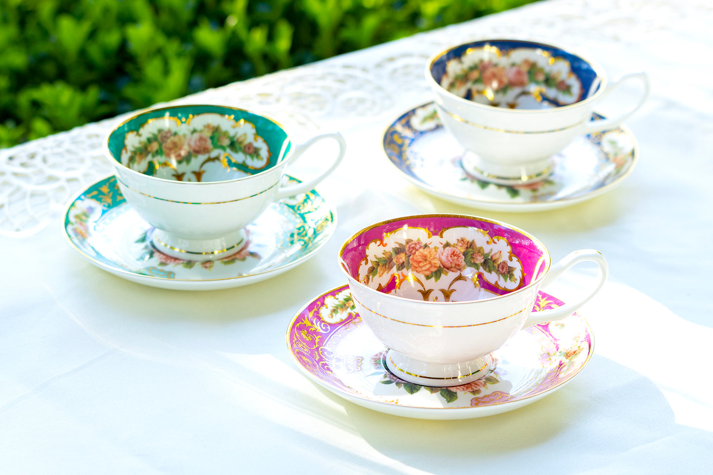 Royal Cobalt Gold Bone China Tea Cup and Saucer