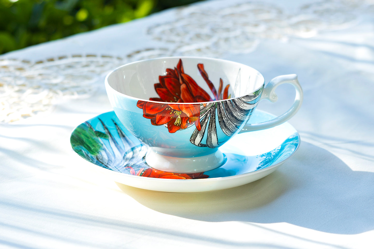 cactus flower tea cup
