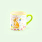 Grace Pantry Spring Flower Bunny Ceramic Mug Green