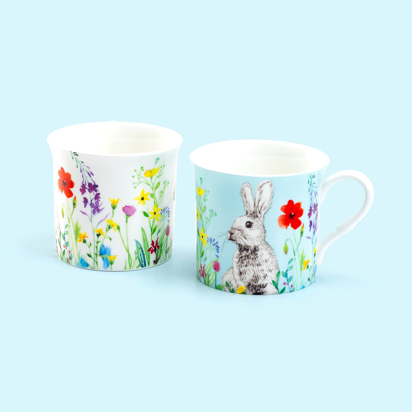 Stechol Gracie Bone China Blue & White Easter Bunny Mugs