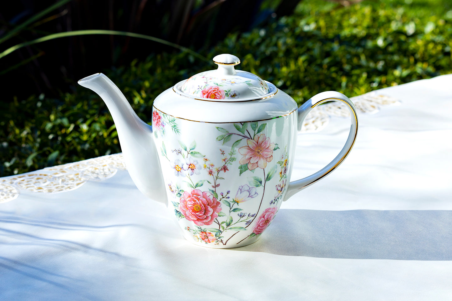 Grace Teaware Pink Camellia Fine Porcelain Teapot