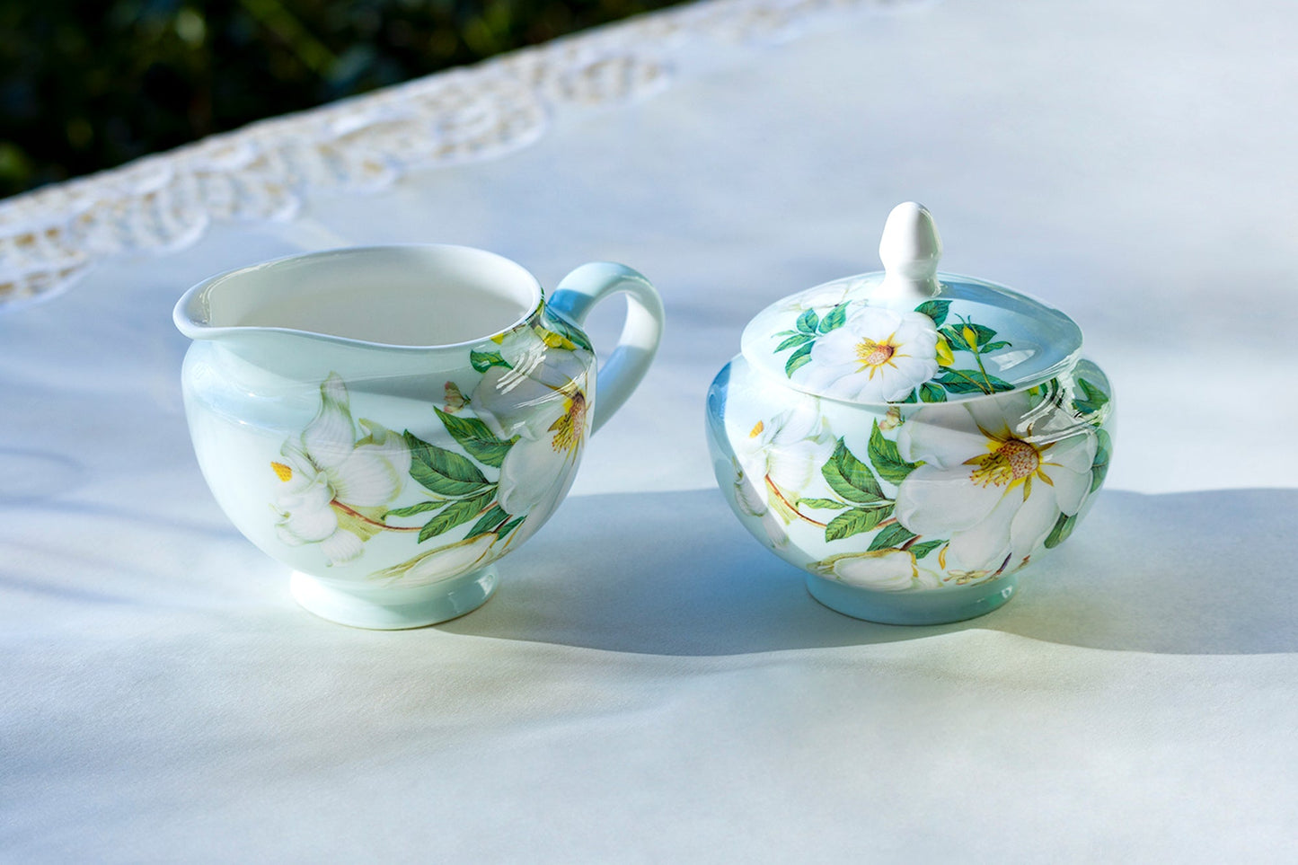 Magnolia Bone China Sugar & Creamer Set