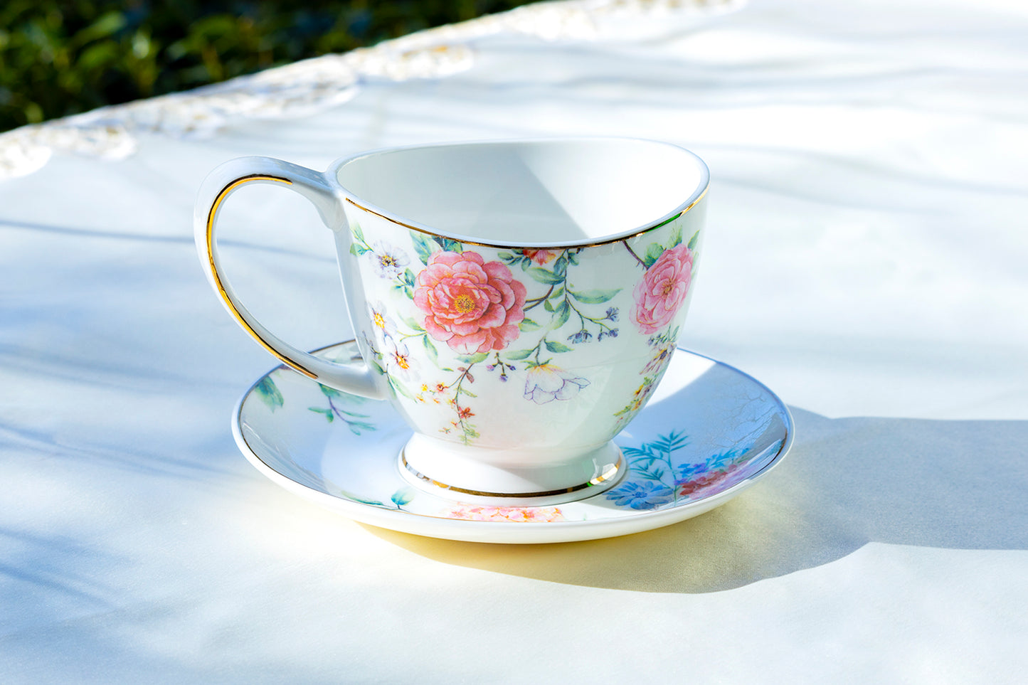 Pink Camellia Tea Cup and Saucer