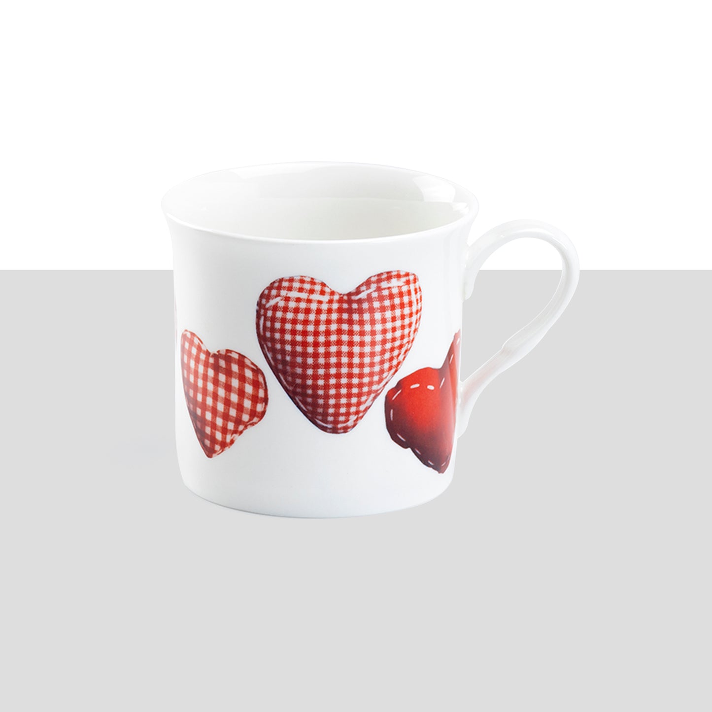 Red Hearts Bone China Mug