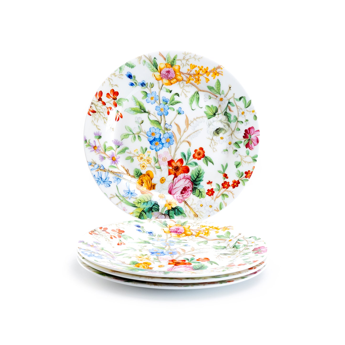 Stechol Grace Teaware Lismore Rose Garden Fine Bone China Dessert Plate Set of 4