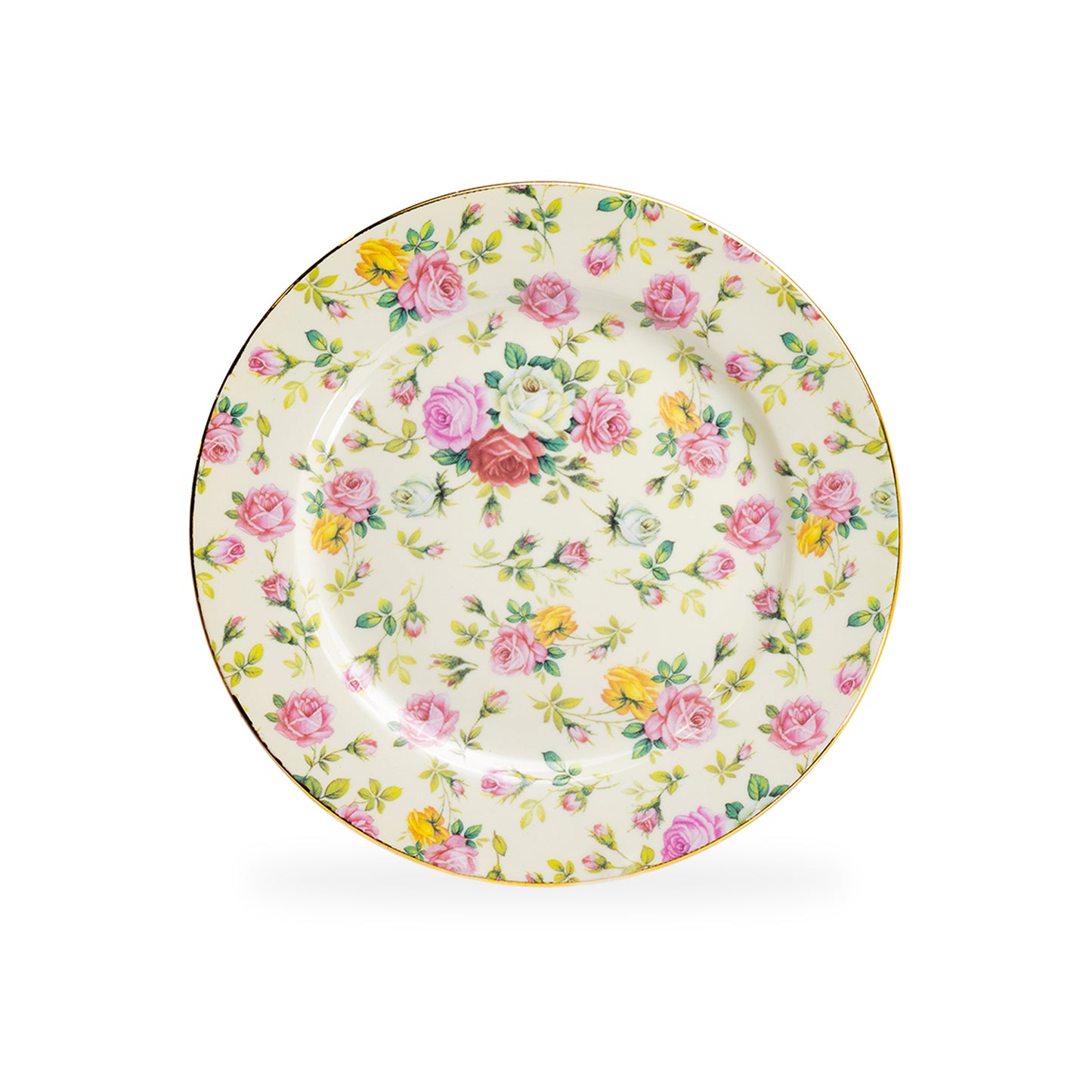 Rose Chintz Yellow Dessert Plate