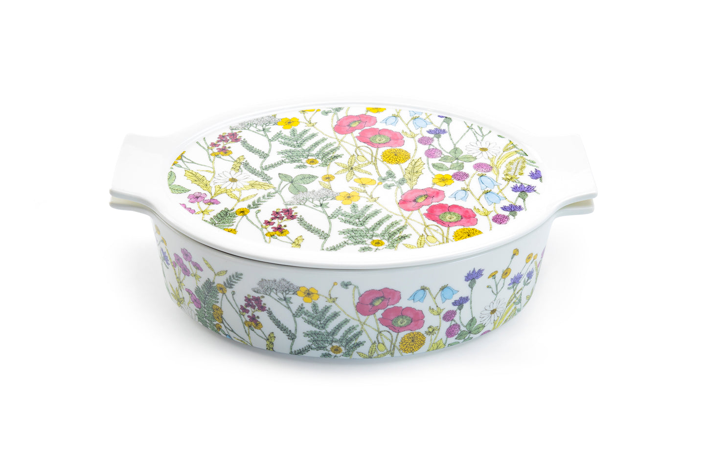 Grace Pantry 12" Poppy Meadow 1.4 qt. Oval Baking Dish