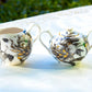 Grace Teaware Black Gold Peony Fine Porcelain Sugar and Creamer Set