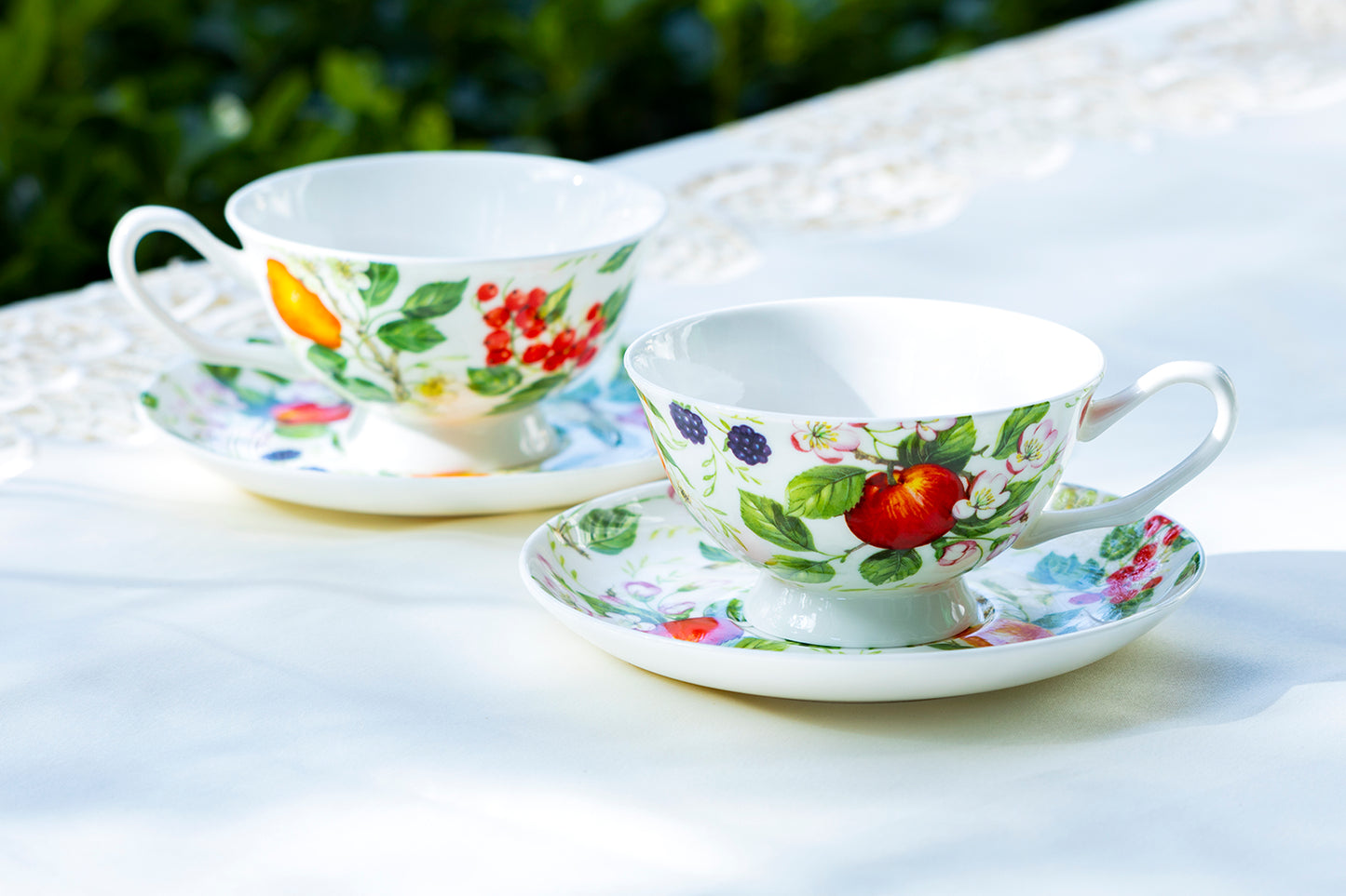 Grace Teaware Fruits Garden Tea Cup and Saucer
