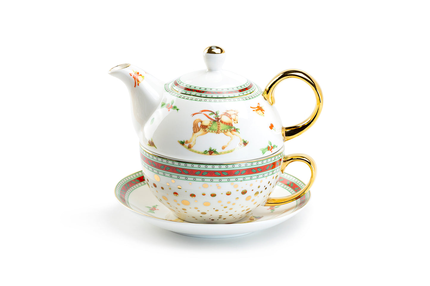 Holiday Rocking Horse Tea For One