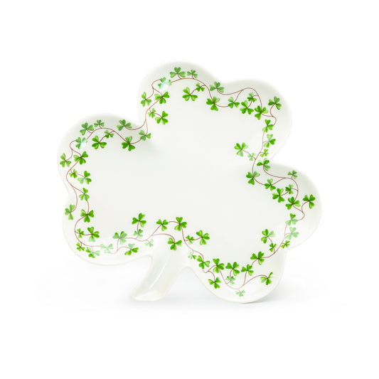 Grace Teaware Shamrock Clover Fine Porcelain Serving Plate