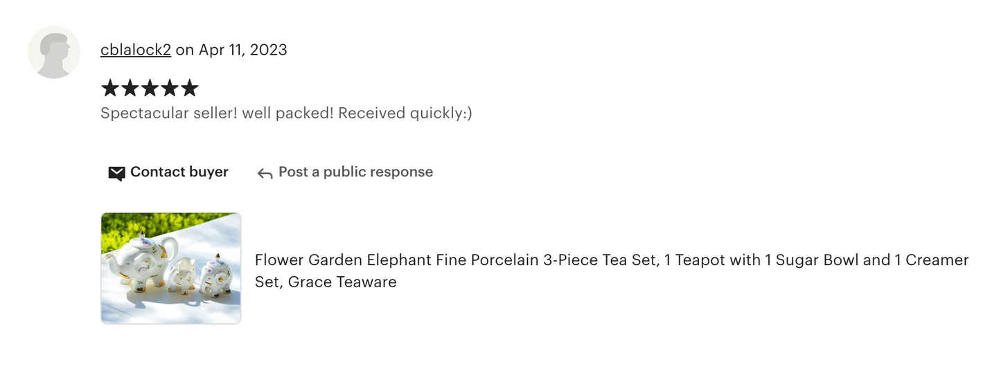 Summer Garden Elephant Fine Porcelain Tea Set