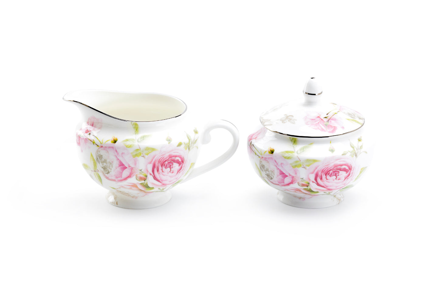 Stechcol Gracie Bone China Beau Rose Bone China Sugar & Creamer Set