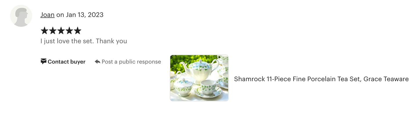 Shamrock Fine Porcelain 11-Piece Tea Set
