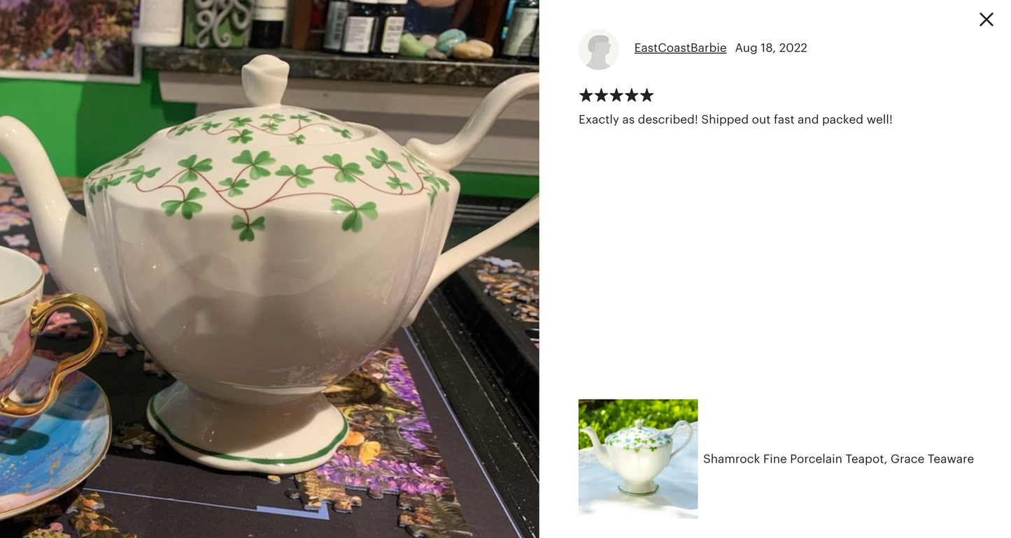 Shamrock Fine Porcelain Teapot