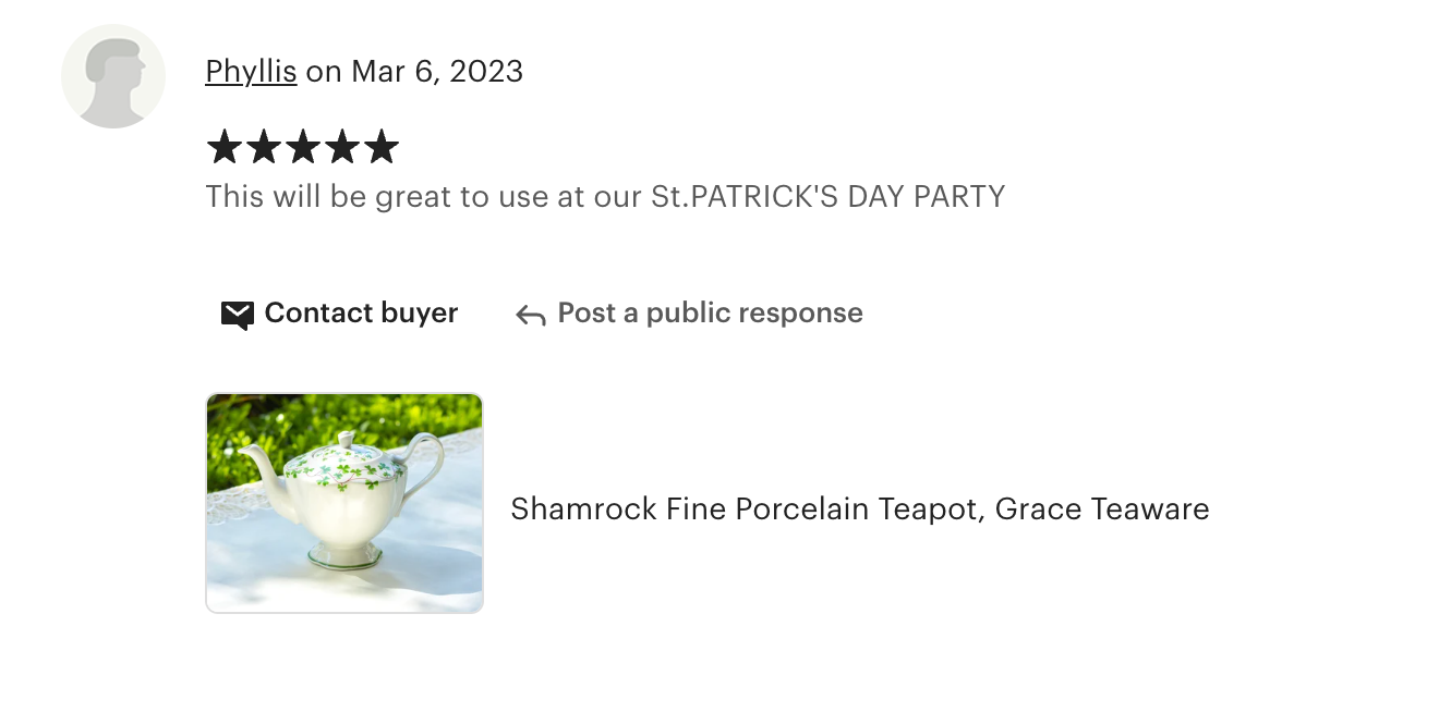 Shamrock Fine Porcelain Teapot